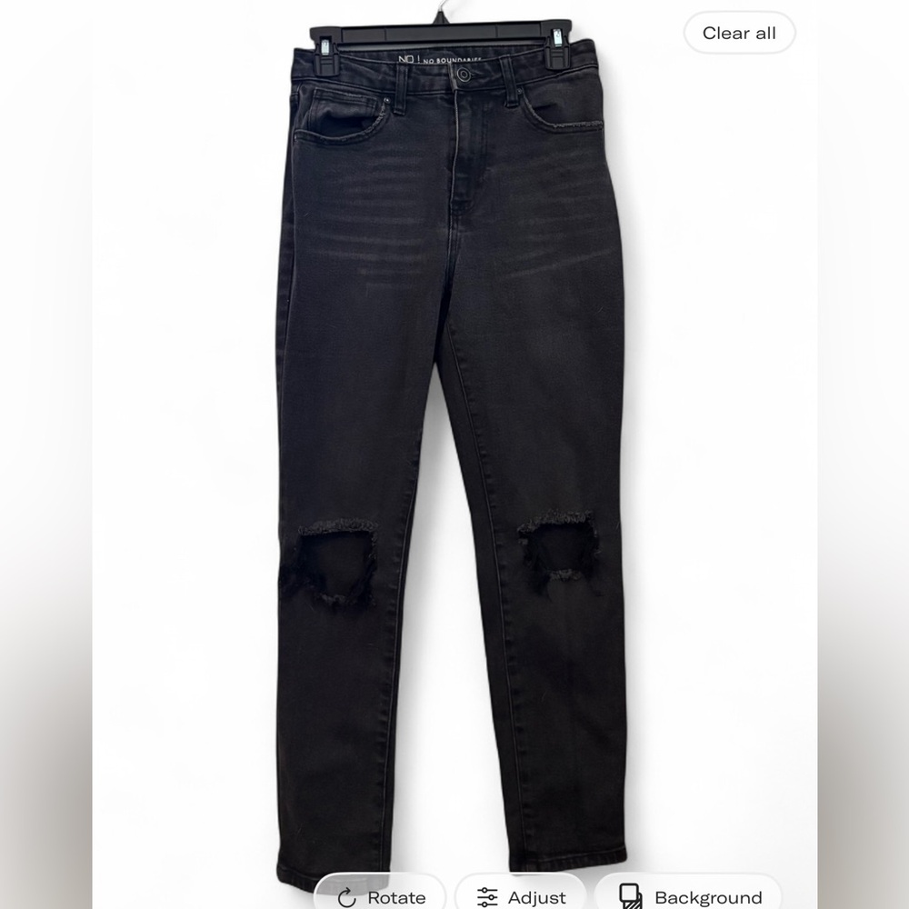 No Boundaries Charcoal Distressed Skinny Jeans